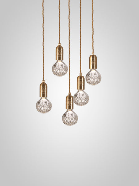 Crystal Bulb Chandelier 5 Piece