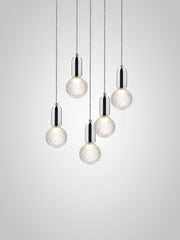 Crystal Bulb Chandelier 5 Piece