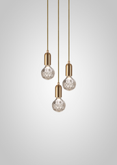 Crystal Bulb Chandelier 3 Piece